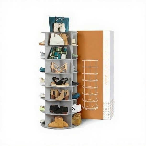 Rotating Shoe Rack Tower
