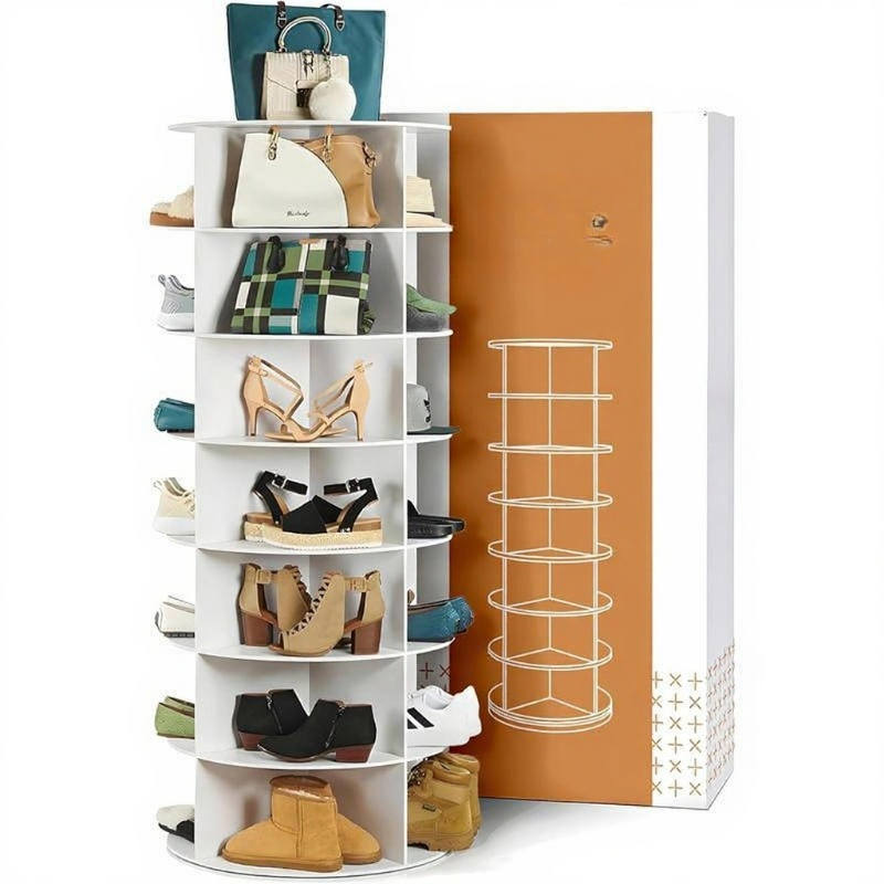 Rotating Shoe Rack Tower