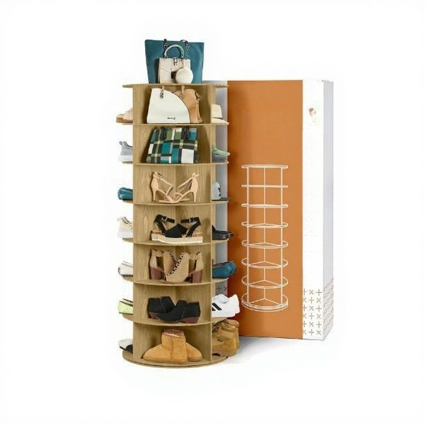 Rotating Shoe Rack Tower