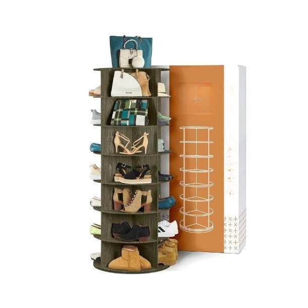 Rotating Shoe Rack Tower