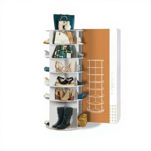 Rotating Shoe Rack Tower