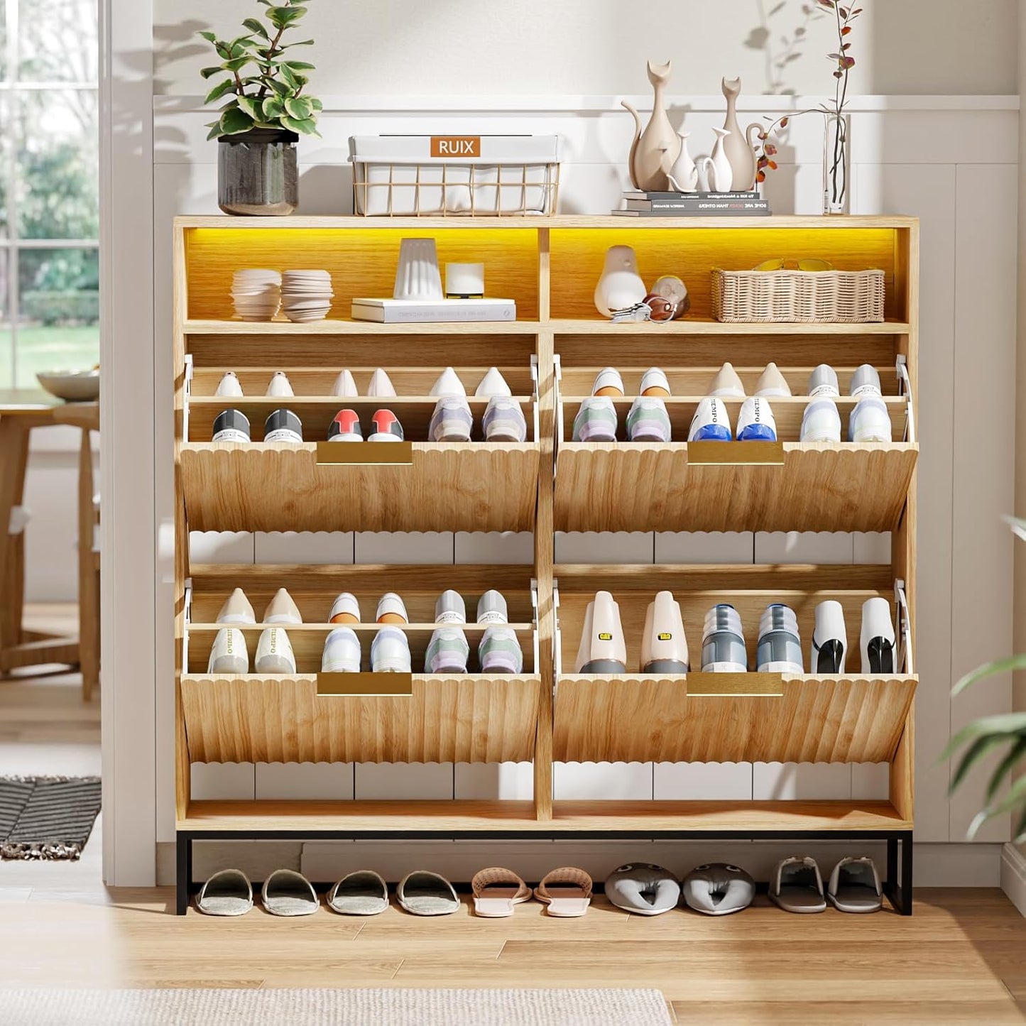 Flip-Drawer Shoe Storage