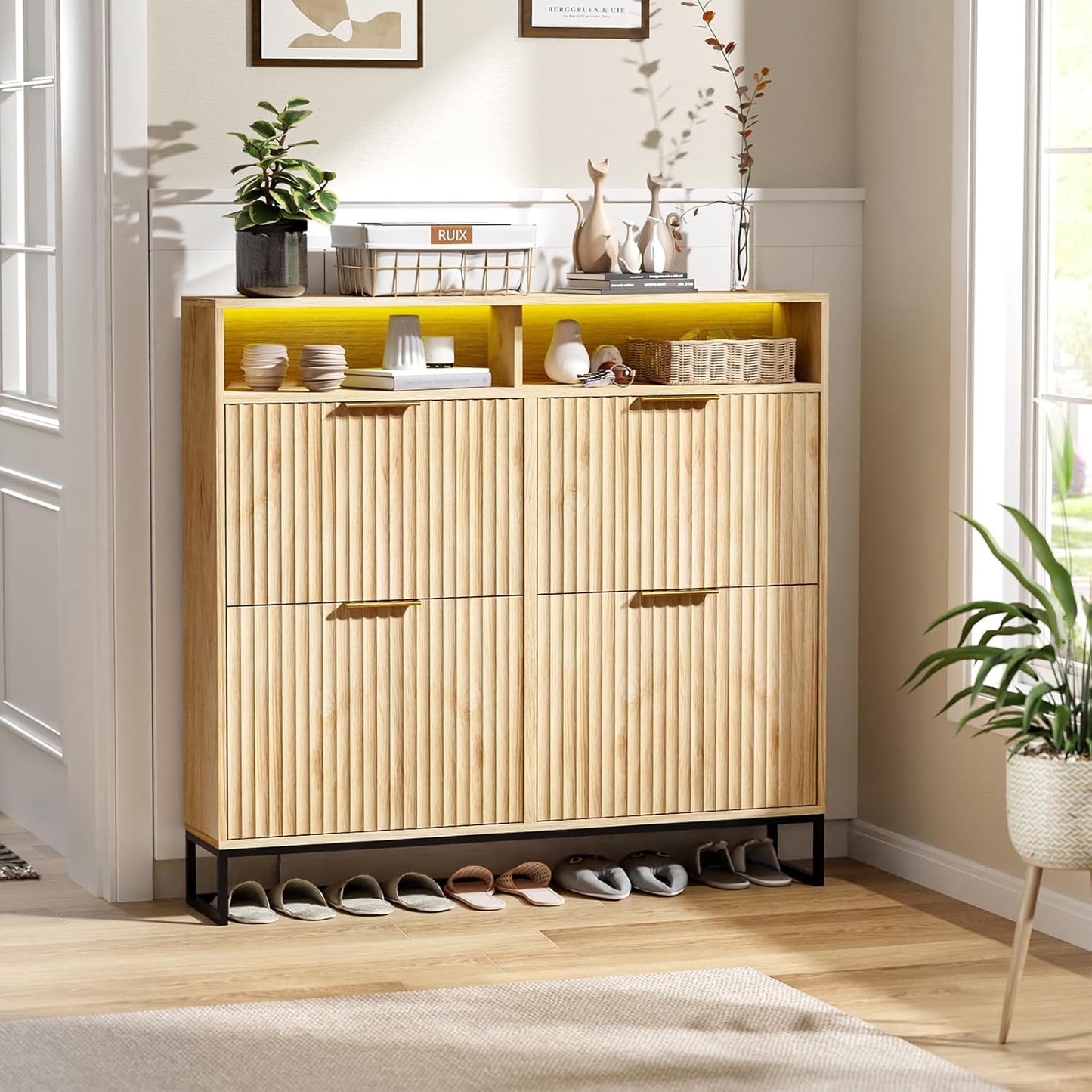 Flip-Drawer Shoe Storage