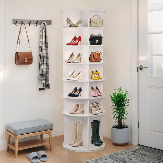 Rotating Shoe Rack Tower