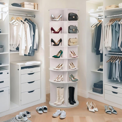 Rotating Shoe Rack Tower